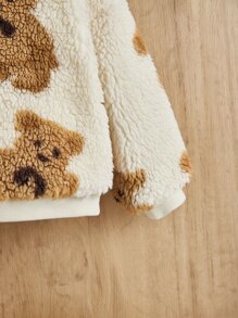 SHEIN 嬰兒小熊印花絨毛運動衫 - 彩色 - 查看 4