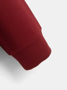 SHEIN 青少年男生字母印花帽衫，保暖多功能，適合春秋日常穿著