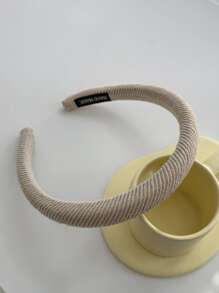 DAZY Minimalist Solid Headband - Beige - View 5