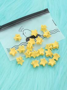 ROMWE Anime 20pcs Star Design Hair Claw Cute - Yellow - View 1