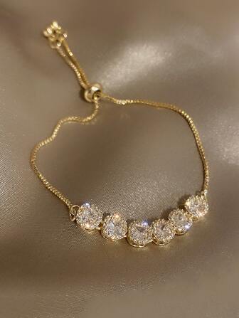 Andkiss Rhinestone Decor Bracelet