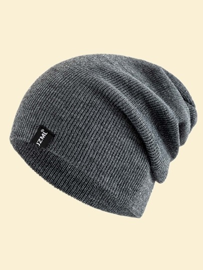 JZML 1 pieza Gorro tipo Beanie para hombres, gorro de punto grueso y cálido para deportes de invierno y actividades al aire libre, atuendo casual de otoño