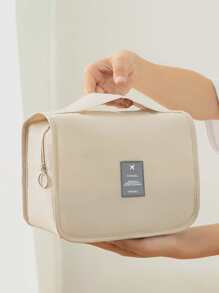 1peça Bolsa de viagem para higiene Decoração remendo - Bege - Ver 1