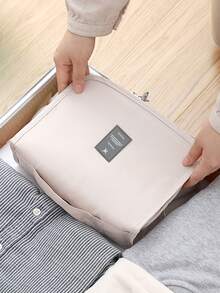 1peça Bolsa de viagem para higiene Decoração remendo - Bege - Ver 4