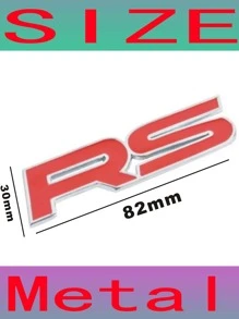 1入組3D字母圖案汽車貼紙 - 紅色 - 查看 5