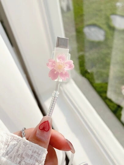 Flower Decor Data Cable Protector