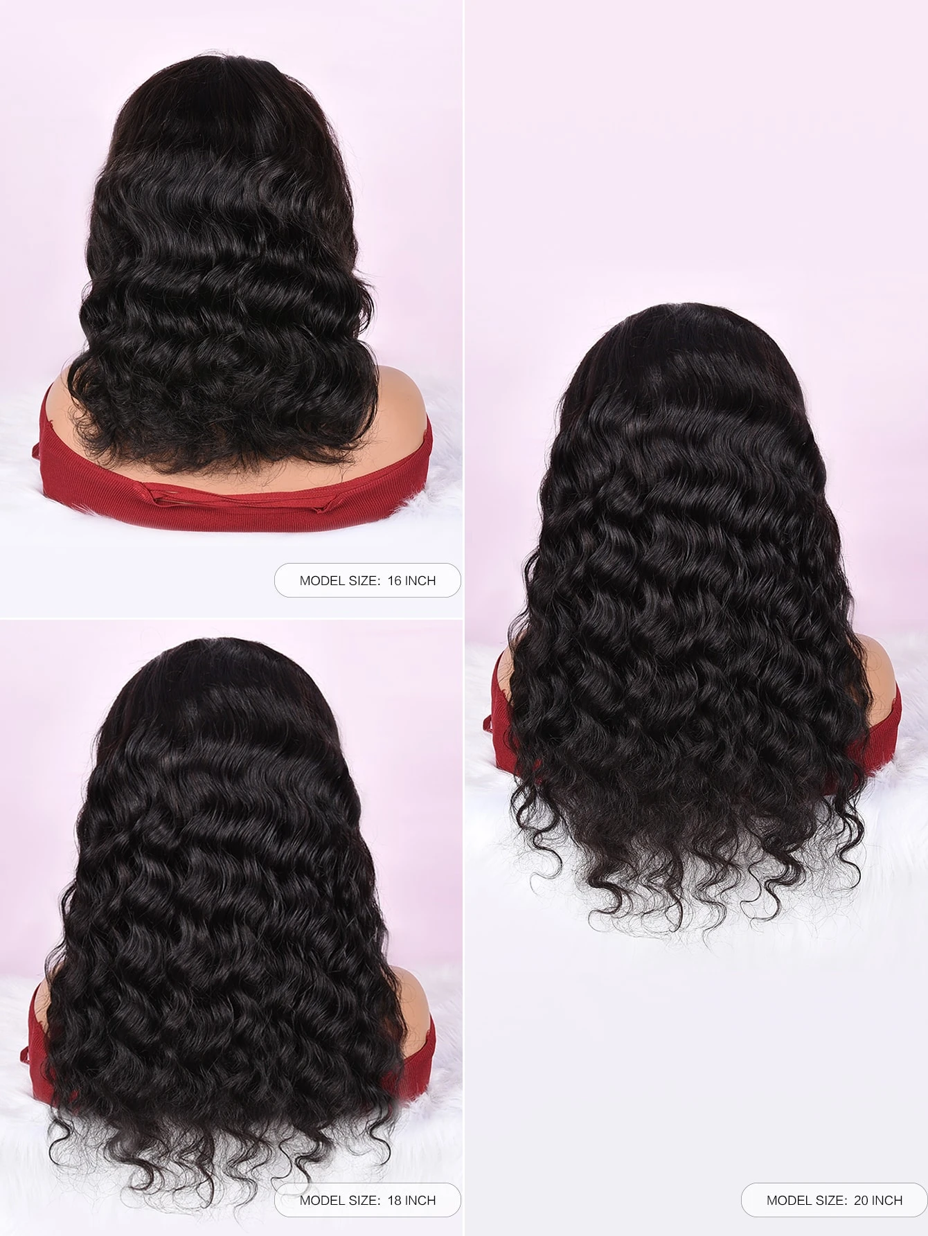 Miniatura 8 de Peluca de cabello humano con encaje delantero onda suelta Negro