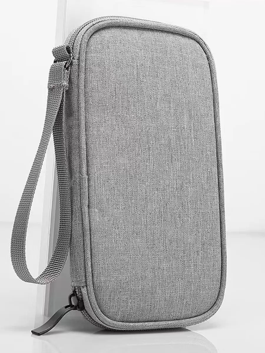 1pc Data Cable Storage Bag - Grey - View 1