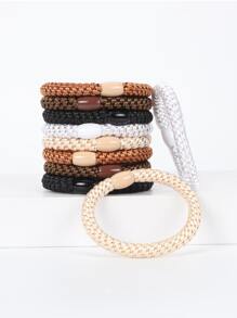 10pcs Solid Hair Tie Casual For Daily Use - View 1