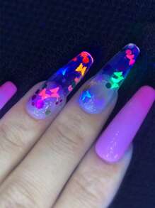 1box Luminous Butterfly Nail Art Decoration - Multicolor - View 3