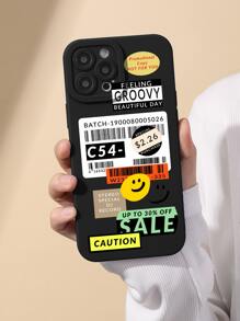 Ốp lưng điện thoại họa tiết chữ cái dán tương thích với Apple IPhone 15/15Pro /15Plus/15Promax - màu đen - Xem 4