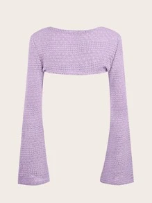 SHEIN ICON Solid Super Crop Jumper - Lilac Purple - View 2