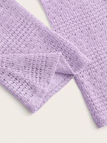 SHEIN ICON Solid Super Crop Jumper - Lilac Purple - View 4