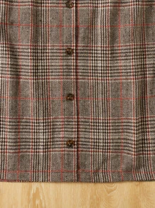 SHEIN Unity Plus Mock Neck Tee & Plaid Print Vest Dress - Multicolor - View 5