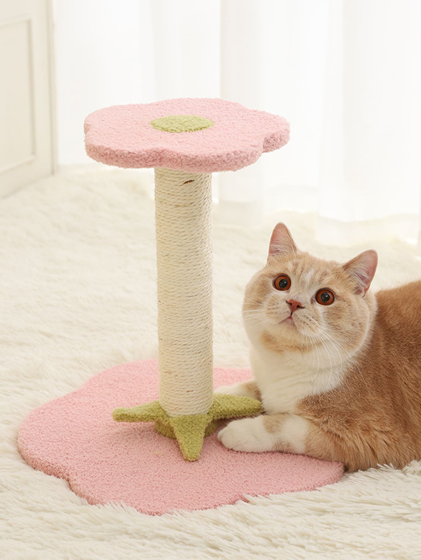 Flower Design Cat Tree - Pink - View 1