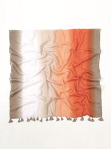 1 chiếc khăn quàng cổ in hình học thời trang dành cho nữ để mặc hàng ngày - trái cam - Xem 2