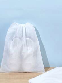 5pcs Plain Disposable Shoes Laundry Bag - White - View 3