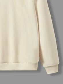 SHEIN Tween Girl Floral & Slogan Graphic Drop Shoulder Hoodie