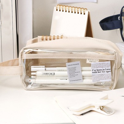 1pc Plain Color Pencil Bag