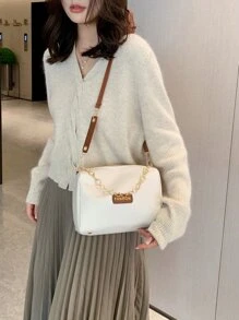 Không thấm nước, nhẹ, túi đựng chi tiết bản vá chữ cái dành cho doanh nhân thông thường dành cho nữ tuổi teen Sinh viên đại học, tân binh và công nhân cổ trắng Hoàn hảo cho văn phòng, đại học, công việc, kinh doanh, đi làm - trắng - Xem 5