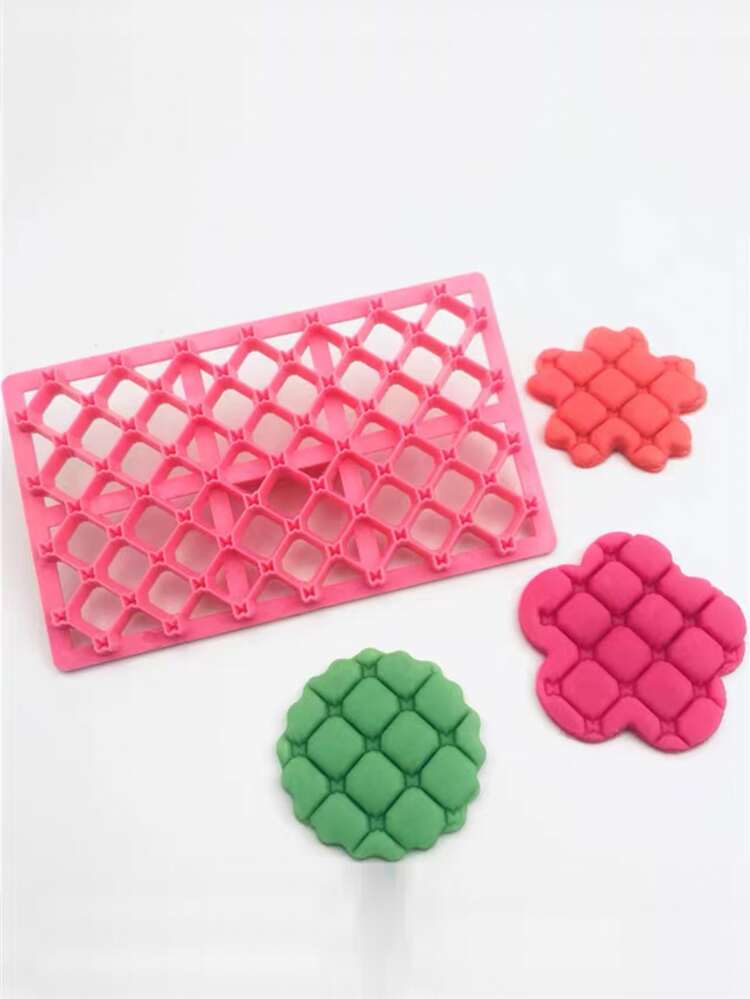 1pc Plastic Polymer Clay Stamp Tools Pottery Embossing Mold Flowers Diamond Printing Mould DIY Pottery Texture Sculpture Model