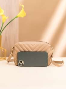 Mini Chevron Square Bag - Khaki - View 3
