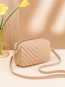 Mini Chevron Square Bag - Khaki - View 4