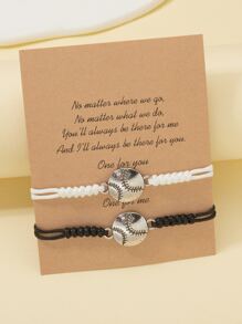 2 cái vòng đeo tay trang trí bóng chày - Bạc - Xem 1