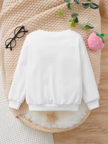 Toddler Girls Cartoon Graphic Sweatshirt - White - View 2