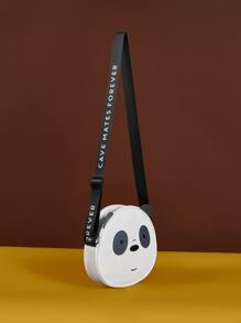 We Bare Bears X SHEIN Mini Cartoon Bear Design Novelty Bag - White - View 3