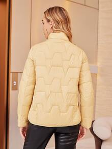 Abrigo acolchado con cremallera - Albaricoque - Ver 2