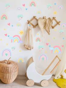 1 Set Of Cute Rainbow Cloud Style Wall Stickers - Multicolor - View 3