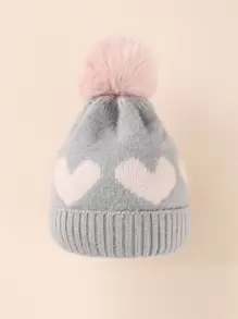 Baby Heart Print Hat - Multicolor - View 1