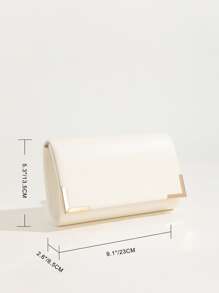 1入組素色PU皮革磁扣鏈條手拿包適用於日常使用,日期和派對