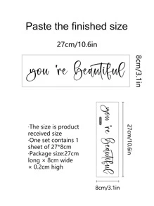 1pc Slogan Graphic Wall Sticker - màu đen - Xem 3