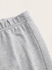 ROMWE Plus Knot Waist Flare Leg Pants - Light Grey - View 4