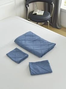 Pintuck Duvet Cover Set Without Filler - Blue - View 7