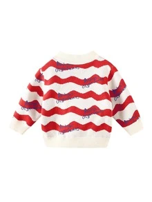 Niñas Jersey con patrón de dibujos animados de hombros caídos - Multicolor - Ver 2