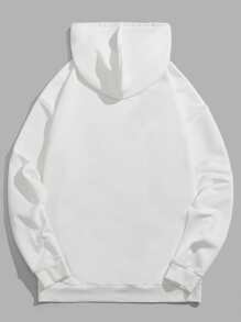 Manfinity VCAY 男士卡通臉圖案連帽衫 - 白色 - 查看 2