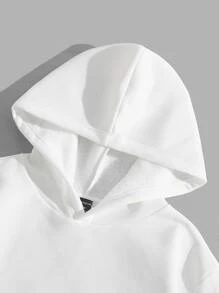 Manfinity VCAY 男士卡通臉圖案連帽衫 - 白色 - 查看 5