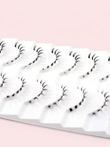 Homaylash Manga Lashes，全假睫毛 10 对仿貂皮睫毛纤细透明带下假睫毛礼物，适合女士和女孩条状睫毛，睫毛，睫毛，假睫毛 - 黑色 - 查看 4