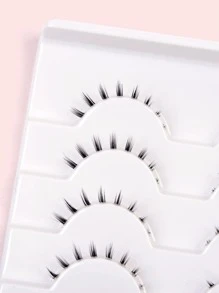 Homaylash Manga Lashes，全假睫毛 10 对仿貂皮睫毛纤细透明带下假睫毛礼物，适合女士和女孩条状睫毛，睫毛，睫毛，假睫毛 - 黑色 - 查看 5