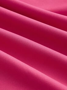 SHEIN Essnce Plus O-ring Detail Fold Pleated Wide Leg Trousers - Hot Pink - View 4