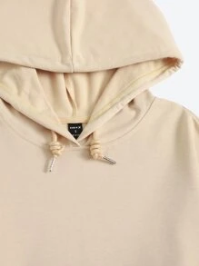 Arts of Win Figure Graphic Drop Shoulder Hoodie - Apricot - View 3