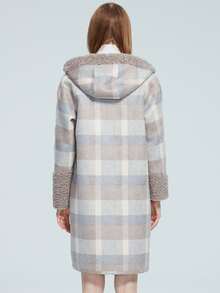 MIEGOFCE 拼接人造羊羔絨連帽格紋兩面可戴外套 - 彩色 - 查看 2