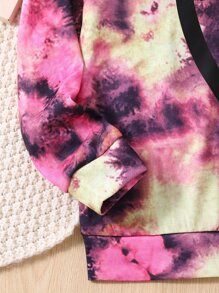 Girls Heart Print Tie Dye Hoodie & Sweatpants - Multicolor - View 5