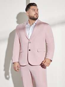 Manfinity Men Single Breasted Blazer & Trousers Suit - Baby Pink - View 3