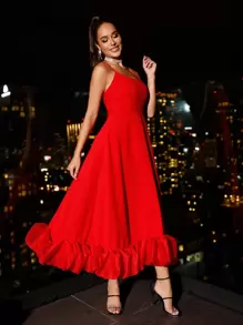 SHEIN BAE Ruffle Hem Cami Dress