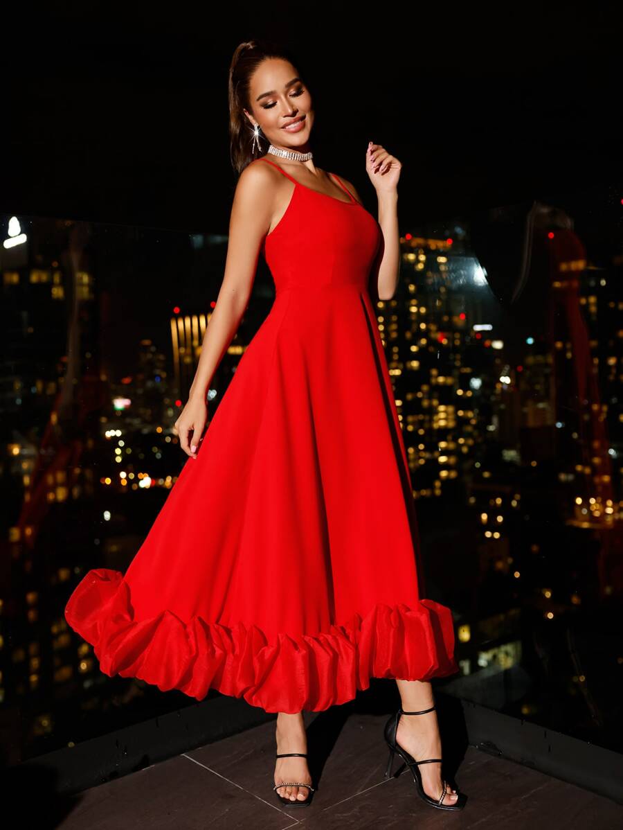 SHEIN BAE Ruffle Hem Cami Dress