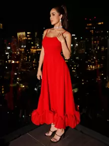 SHEIN BAE Ruffle Hem Cami Dress